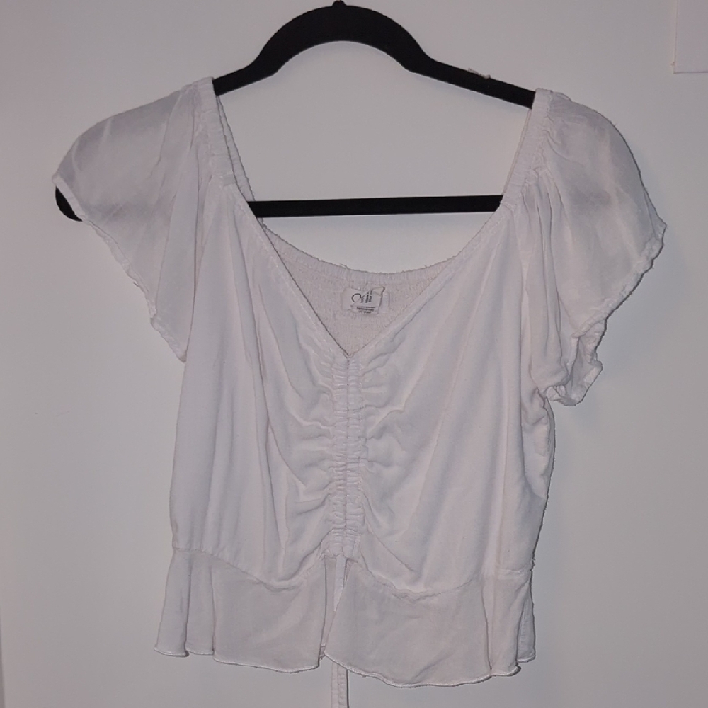 White Ruched Top